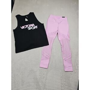 Victorias Secret Sport Leggings Womens XS Knockout 7/8 Tight New With Tank Top